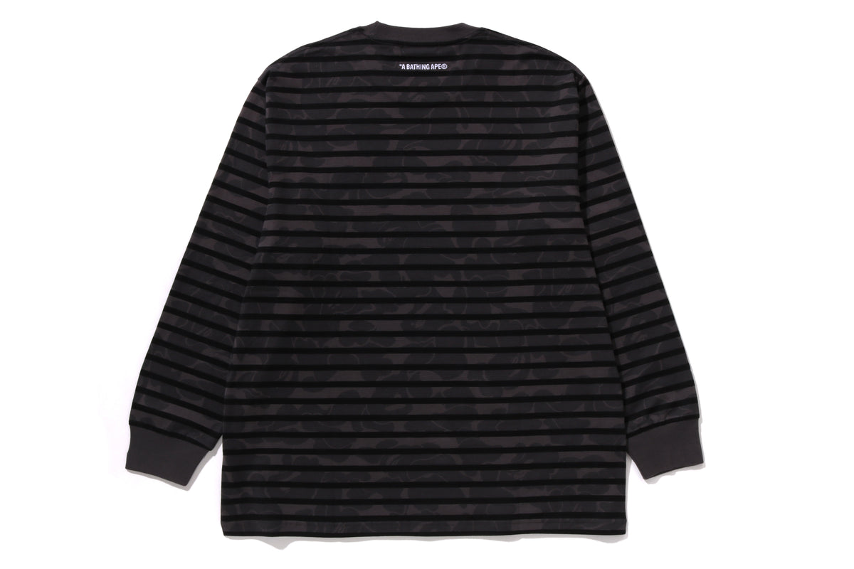 SOLID CAMO ONE POINT RELAXED FIT STRIPE LS TEE