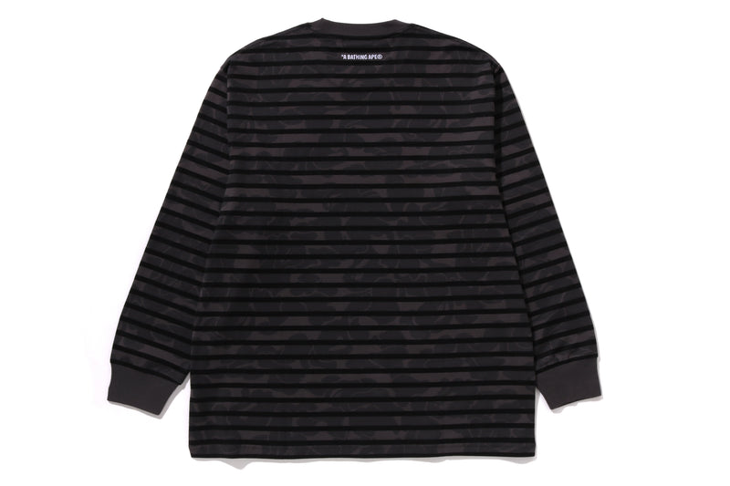 SOLID CAMO ONE POINT RELAXED FIT STRIPE LS TEE