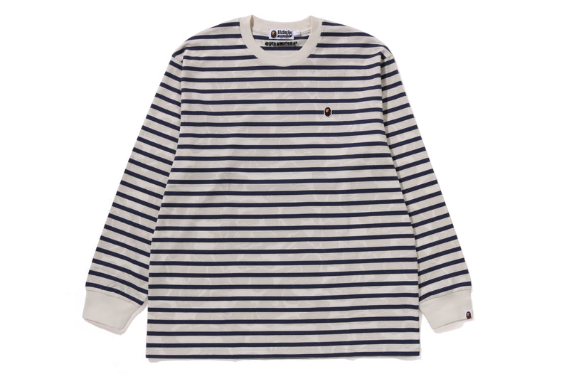 SOLID CAMO ONE POINT RELAXED FIT STRIPE LS TEE