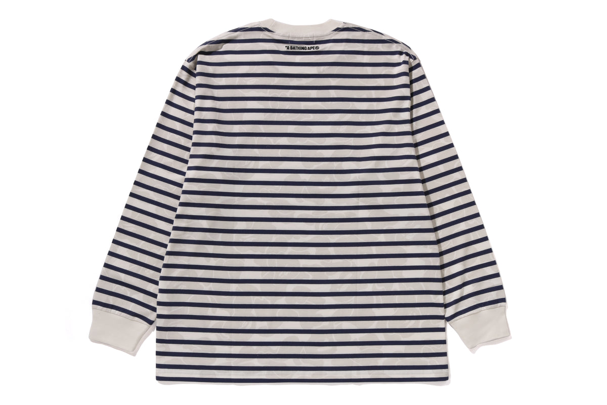 SOLID CAMO ONE POINT RELAXED FIT STRIPE LS TEE