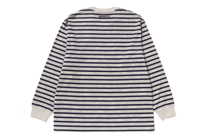 SOLID CAMO ONE POINT RELAXED FIT STRIPE LS TEE