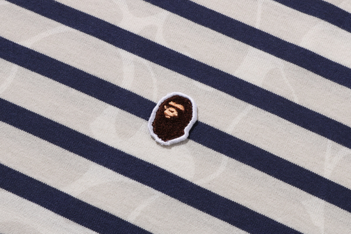 SOLID CAMO ONE POINT RELAXED FIT STRIPE LS TEE