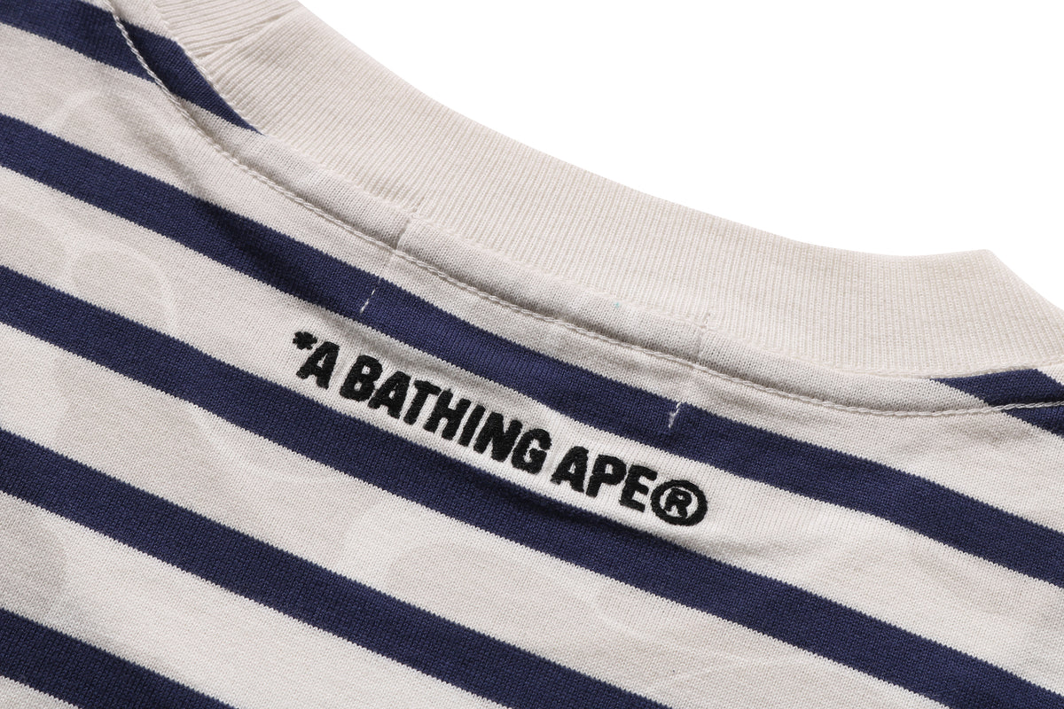 SOLID CAMO ONE POINT RELAXED FIT STRIPE LS TEE