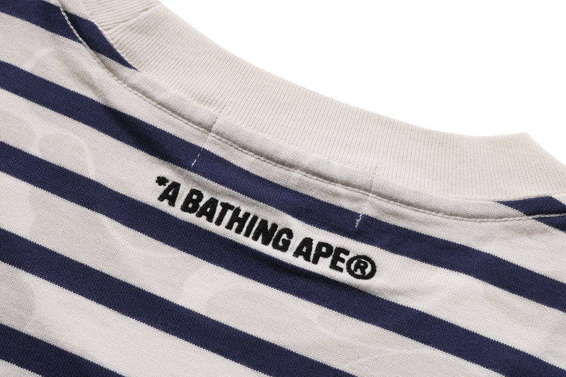 SOLID CAMO ONE POINT RELAXED FIT STRIPE LS TEE