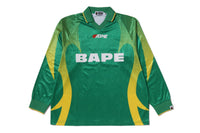 APE FLAME MONOGRAM JACQUARD LOGO RELAXED FIT FOOTBALL JERSEY