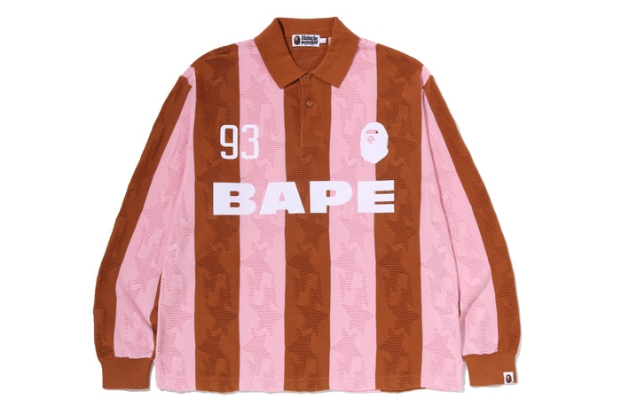 STA STRIPE PATTERN JACQUARD MULTI LOGO RELAXED FIT LS TEE