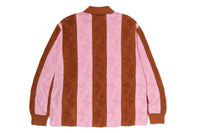STA STRIPE PATTERN JACQUARD MULTI LOGO RELAXED FIT LS TEE