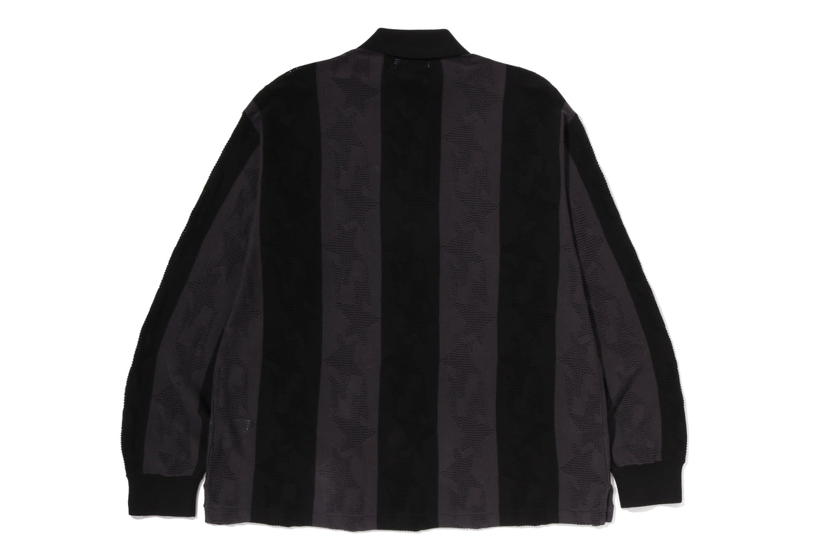 STA STRIPE PATTERN JACQUARD MULTI LOGO RELAXED FIT LS TEE