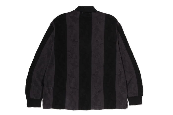 STA STRIPE PATTERN JACQUARD MULTI LOGO RELAXED FIT LS TEE