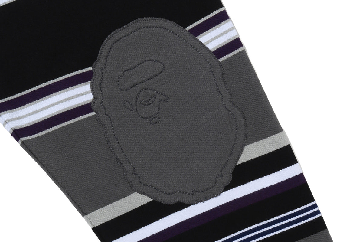 BY BATHING APE STRIPE RELAXED FIT POLO LS TEE
