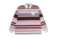 BY BATHING APE STRIPE RELAXED FIT POLO LS TEE