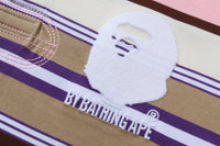 BY BATHING APE STRIPE RELAXED FIT POLO LS TEE