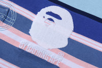 BY BATHING APE STRIPE RELAXED FIT POLO LS TEE