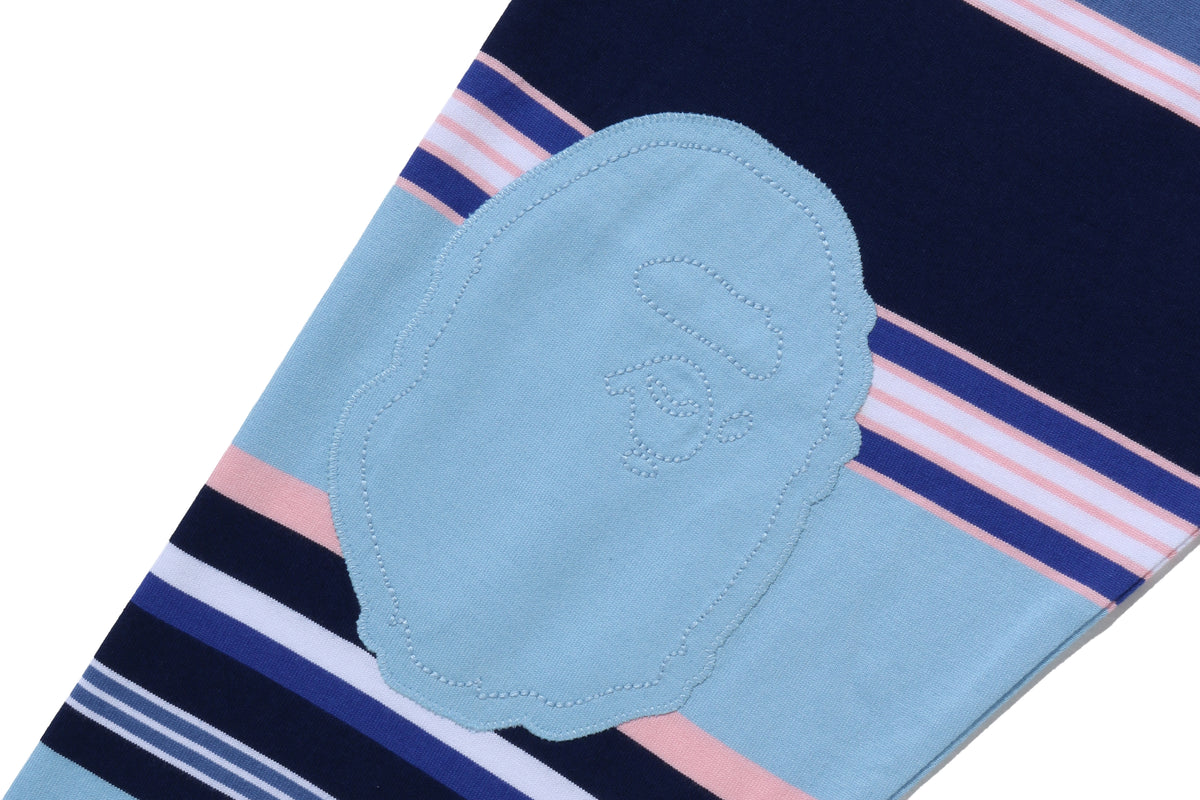 BY BATHING APE STRIPE RELAXED FIT POLO LS TEE