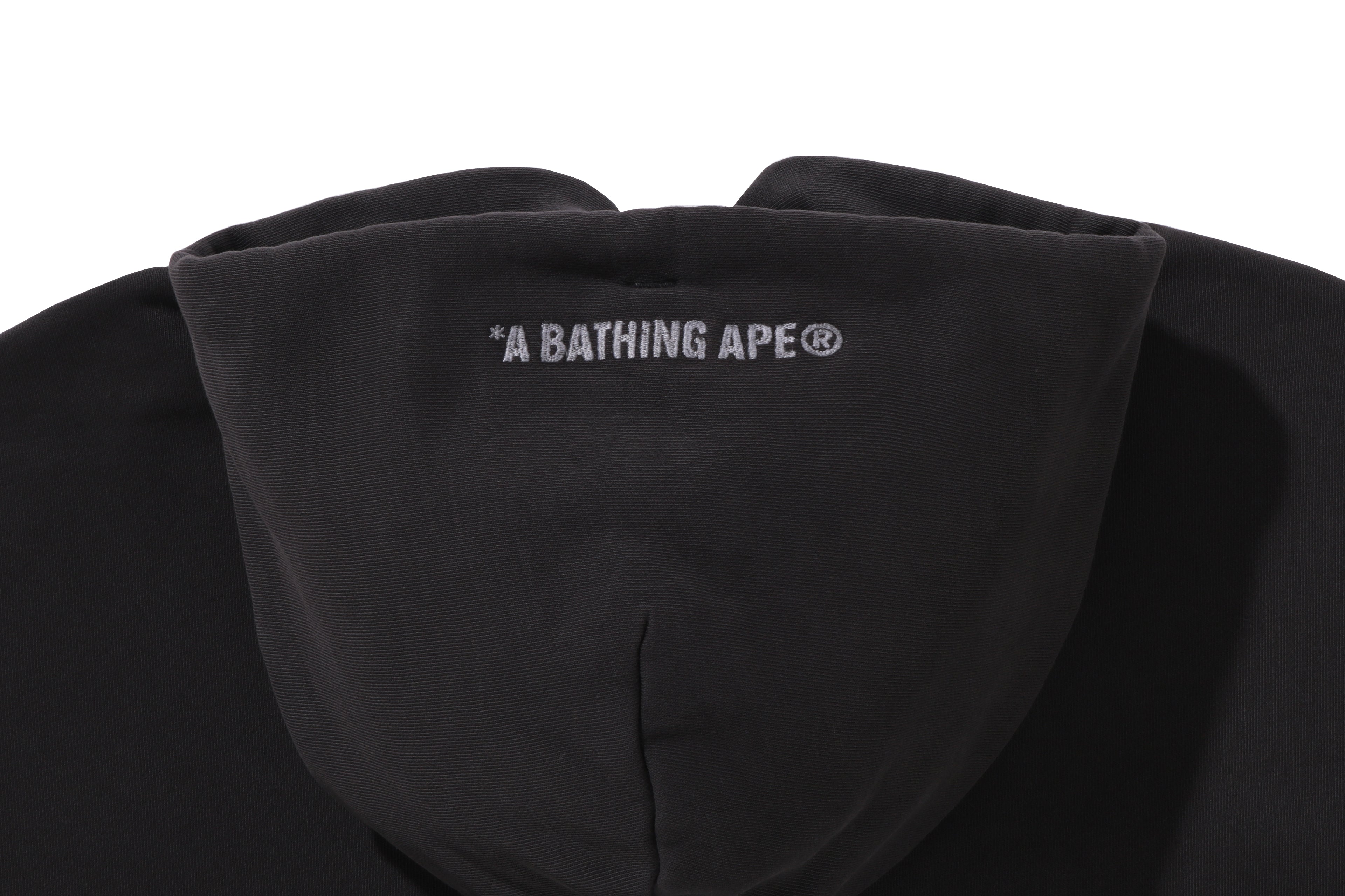 ベイピー ウールブレンド ロゴ 長袖 カットアウト ニット パーカー XS ブラック系 BAPY A BATHING APE チュニック レディース BAPY - ベイピー ウールブレンド ロゴ 長袖 カットアウト ニット