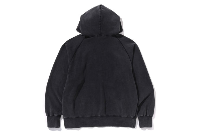 WASHED EFFECT RELAXED FIT PULLOVER HOODIE MENS