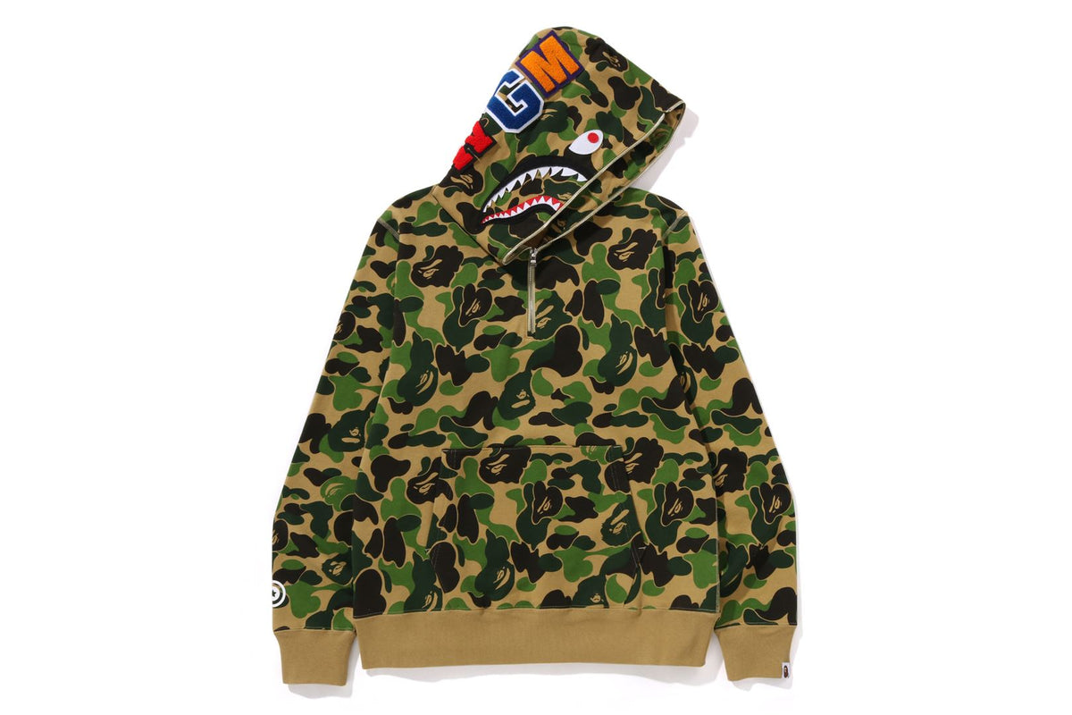 ABC CAMO SHARK HALF ZIP PULLOVER HOODIE MENS