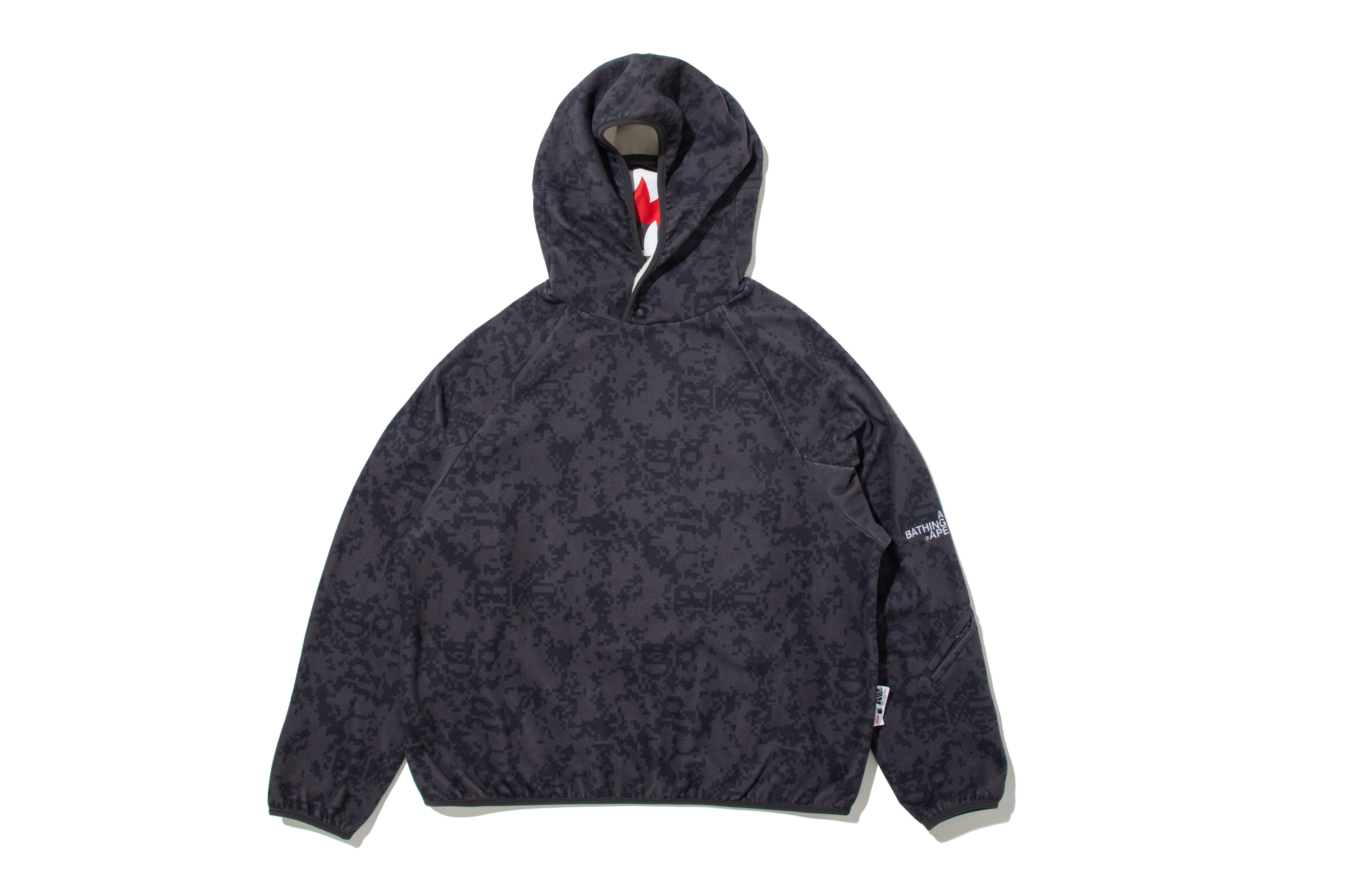BAPE BY KAZUKI KURAISHI PIXELATE CAMO SHARK RELAXED FIT HOODIE