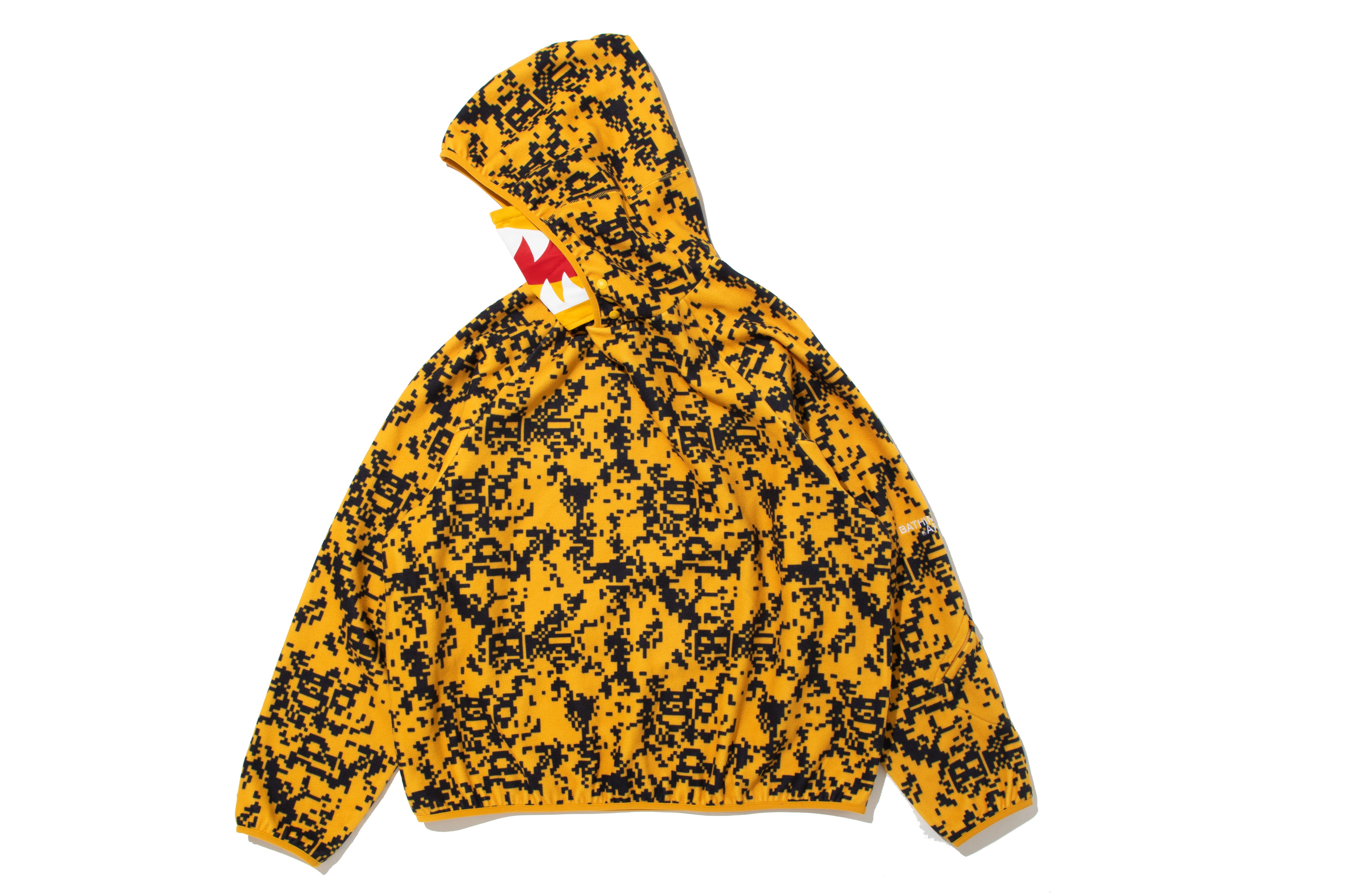 BAPE BY KAZUKI KURAISHI PIXELATE CAMO SHARK RELAXED FIT HOODIE