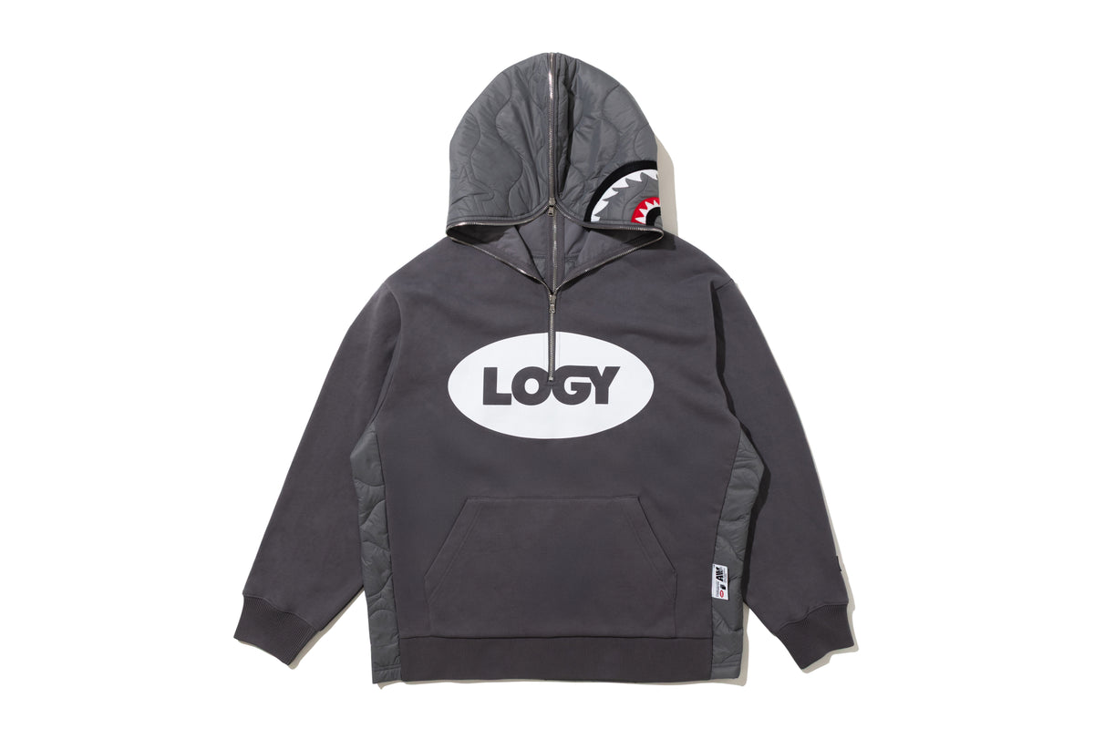 BAPE BY KAZUKI KURAISHI HALF ZIP SHARK RELAXED FIT HOODIE