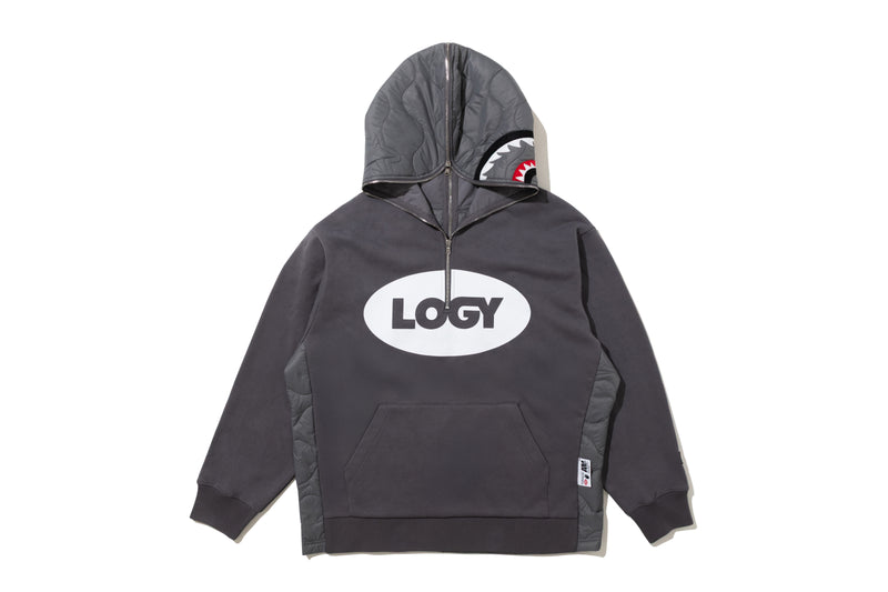 BAPE BY KAZUKI KURAISHI HALF ZIP SHARK RELAXED FIT HOODIE