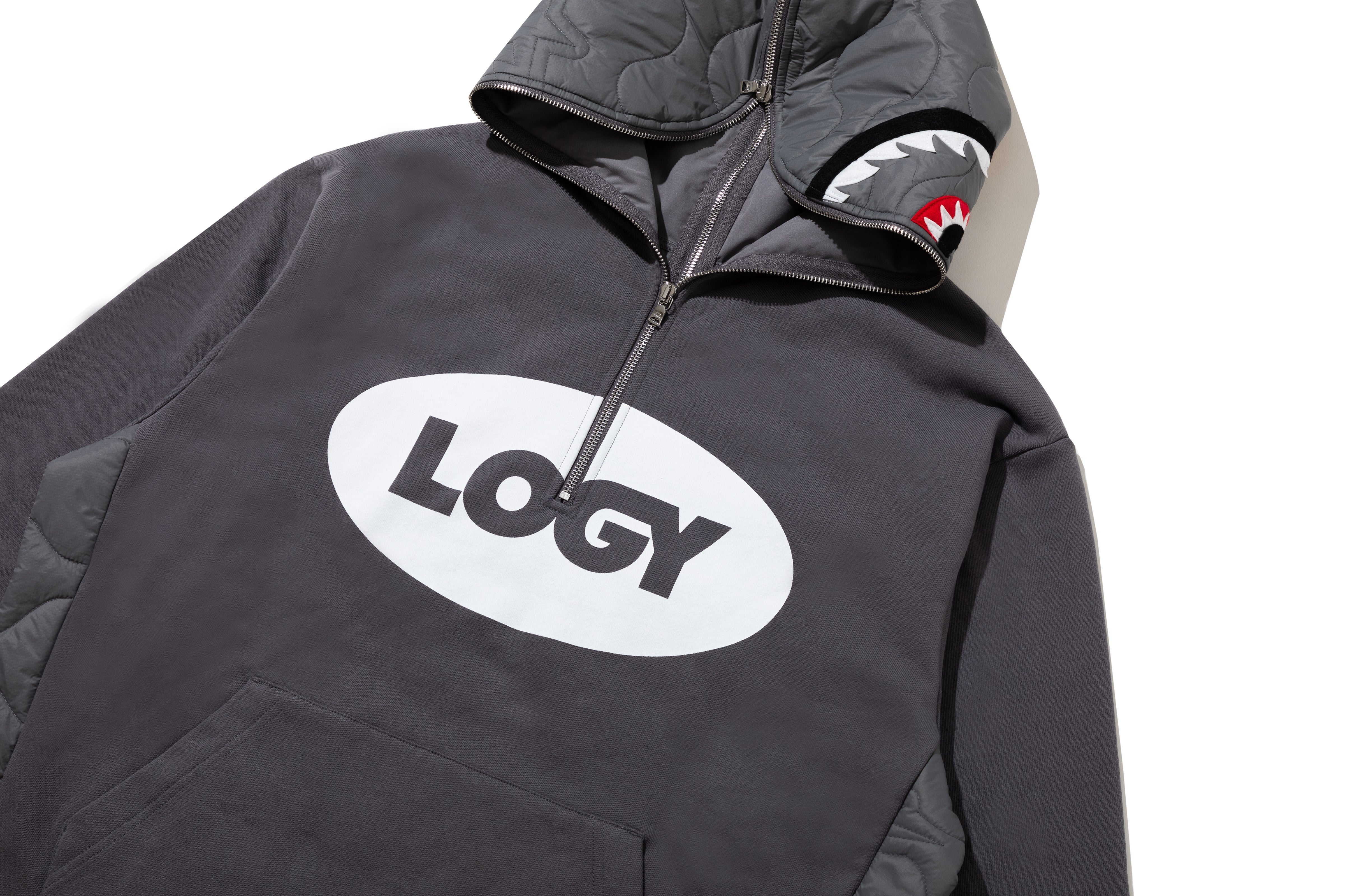 トップス BAPE HALF ZIP HOODIE BAPE Mix Material Half Zip Pullover Hoodie | Urban Outfitters