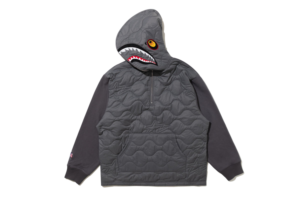 BAPE BY KAZUKI KURAISHI HALF ZIP SHARK RELAXED FIT HOODIE