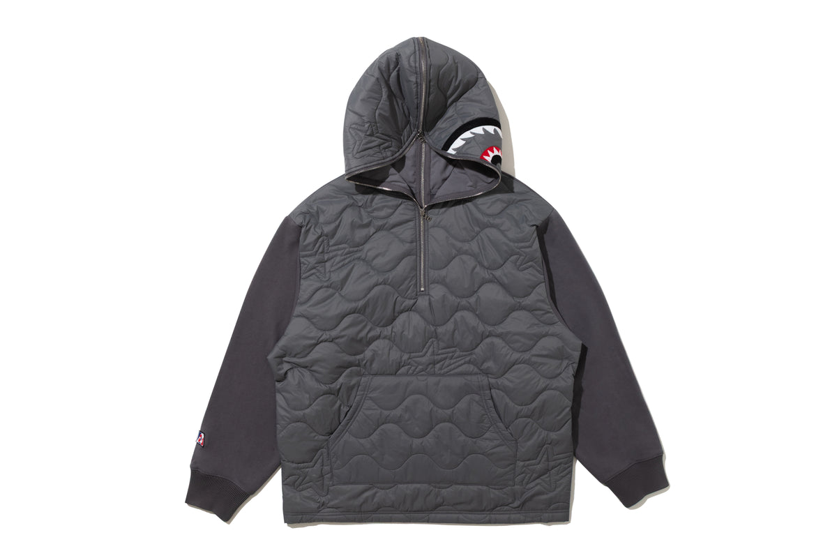 BAPE BY KAZUKI KURAISHI HALF ZIP SHARK RELAXED FIT HOODIE