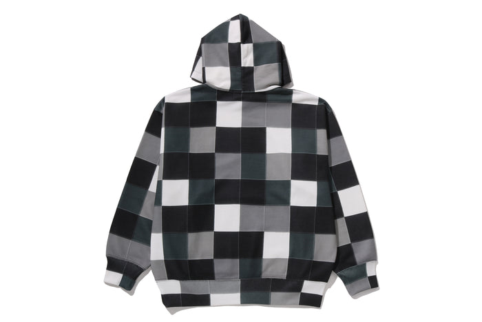 MULTI COLOR PATCHWORK PULLOVER HOODIE