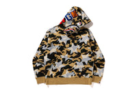 STA OVER PRINT 1ST CAMO SHARK CROPPED FIT PULLOVER HOODIE