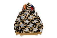 STA OVER PRINT 1ST CAMO SHARK CROPPED FIT PULLOVER HOODIE