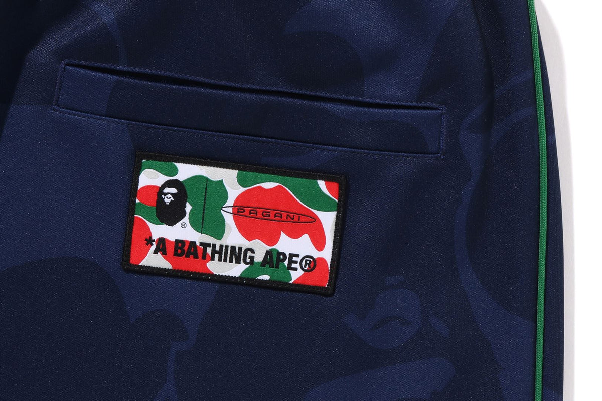 BAPE X PAGANI SOLID CAMO LOGO RELAXED FIT TRACK PANTS