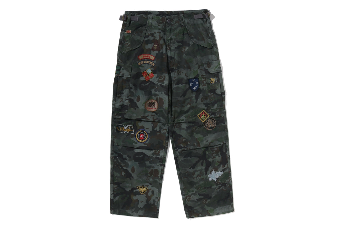 HYBRID CAMO MULTI BADGE CARGO PANTS