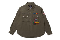 BAPE BY KAZUKI KURAISHI MUTI PATCH MILITARY LS SHIRT