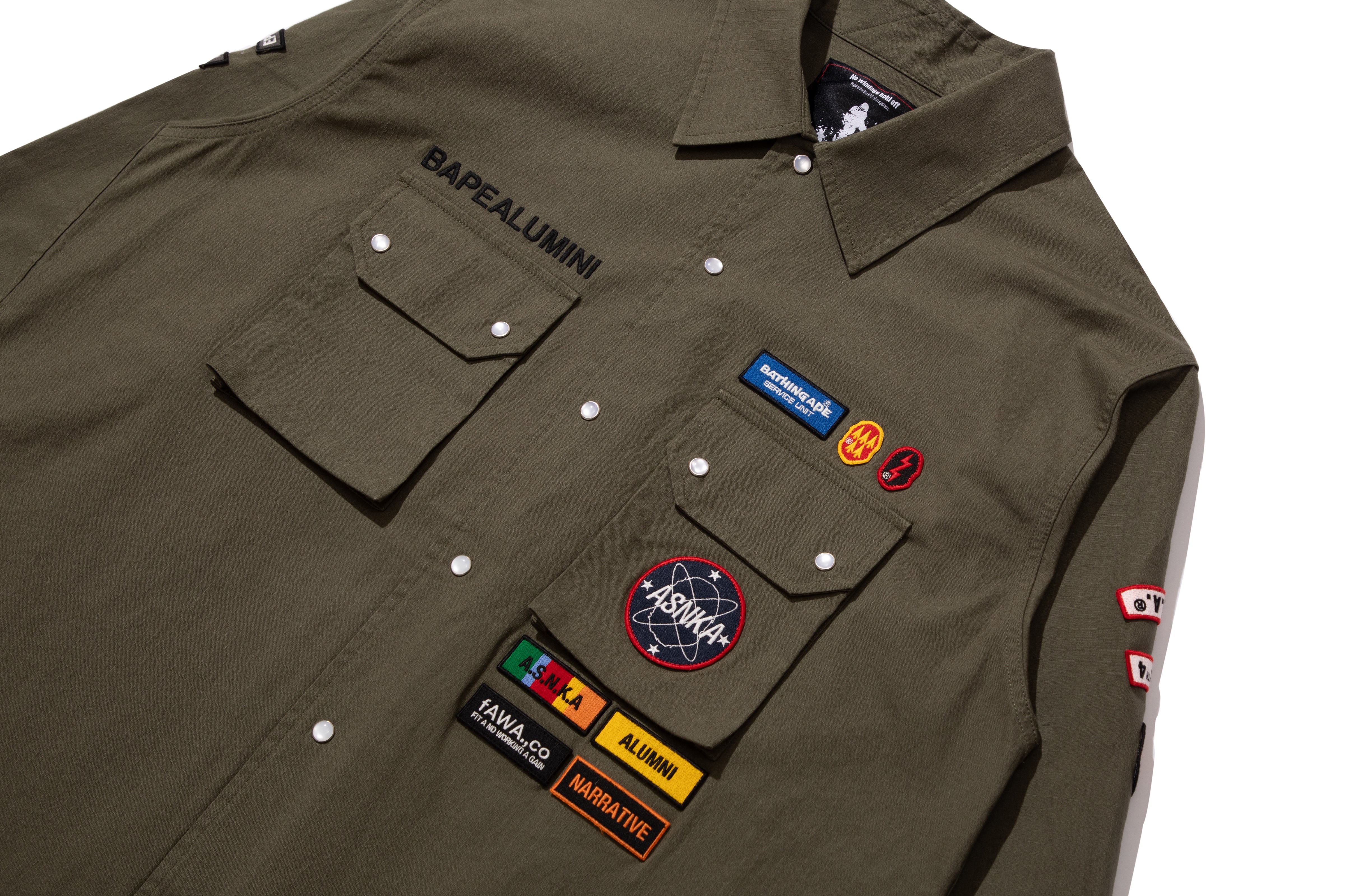 BAPE BY KAZUKI KURAISHI MUTI PATCH MILITARY LS SHIRT – eu.bape.com