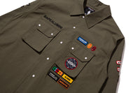 BAPE BY KAZUKI KURAISHI MUTI PATCH MILITARY LS SHIRT