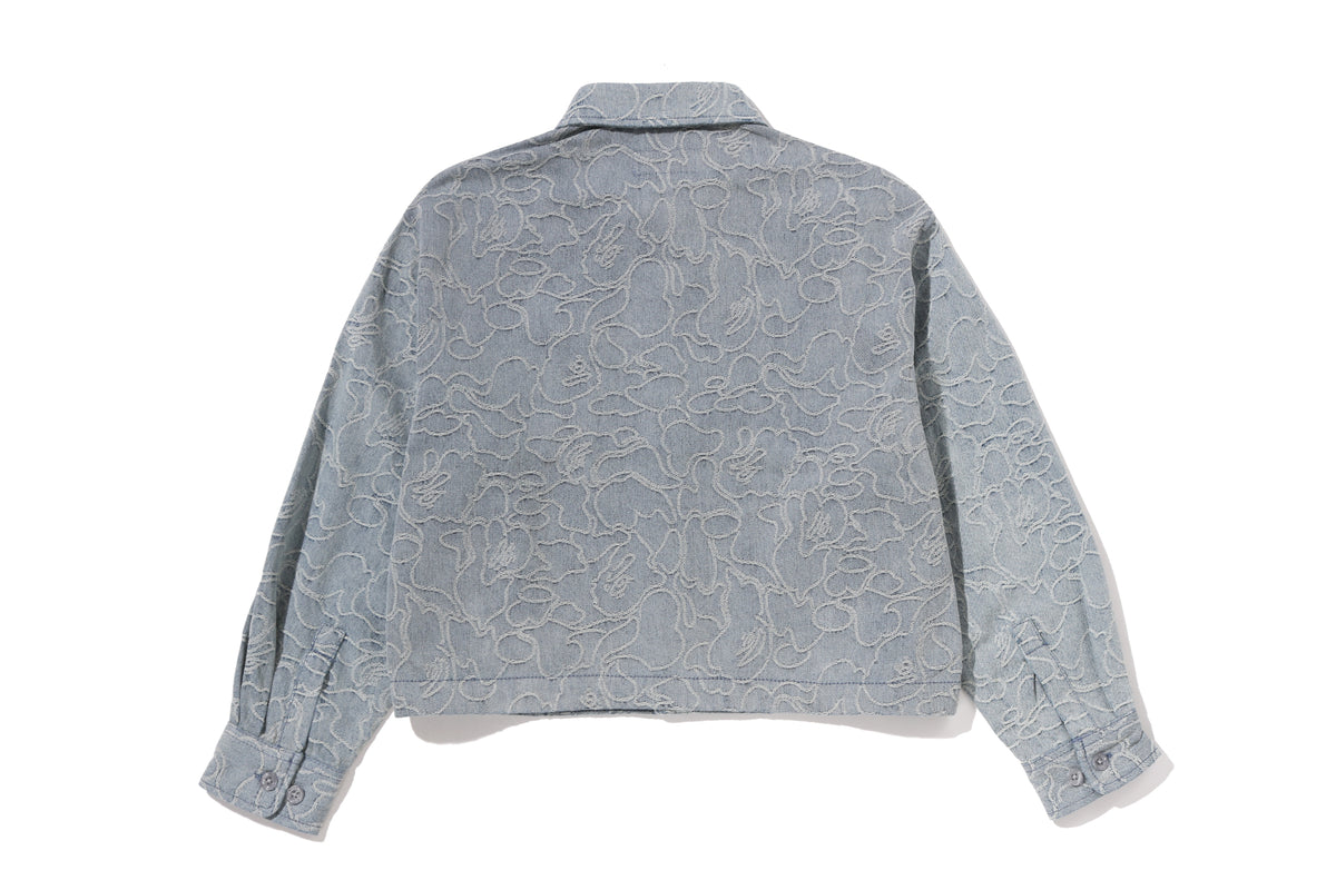 LINE CAMO DENIM HOODED CROPPED SHIRT LADIES
