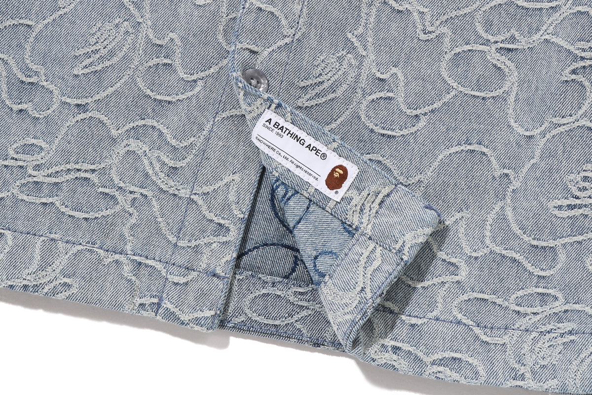 LINE CAMO DENIM HOODED CROPPED SHIRT LADIES