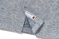 LINE CAMO DENIM HOODED CROPPED SHIRT LADIES