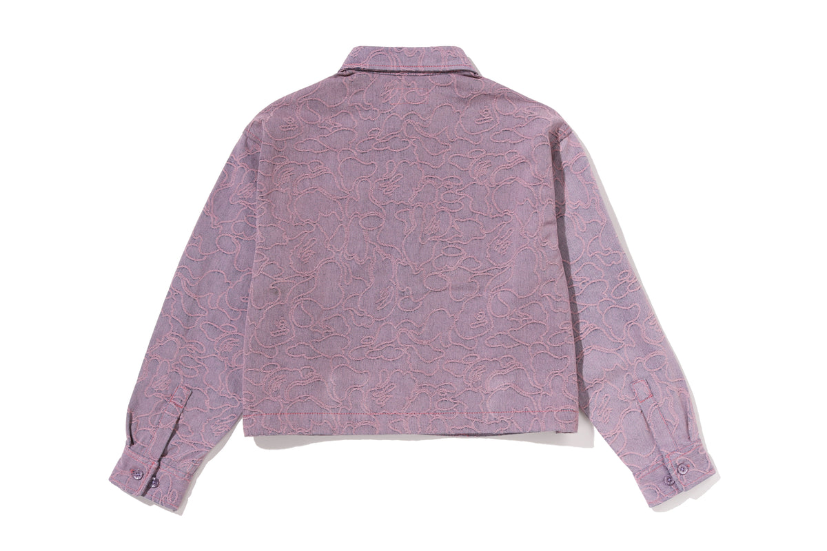 LINE CAMO DENIM HOODED CROPPED SHIRT LADIES