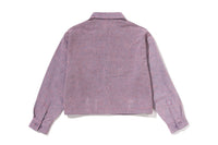 LINE CAMO DENIM HOODED CROPPED SHIRT LADIES