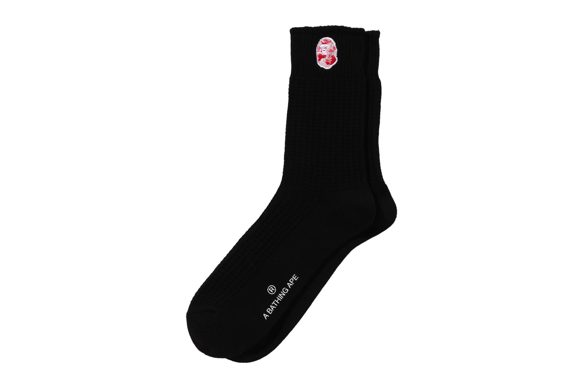COTTON WAFFLE CREW SOCKS