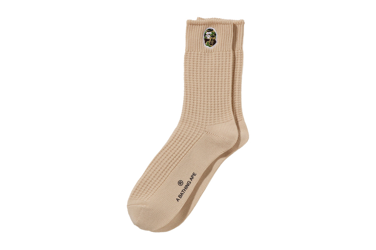 COTTON WAFFLE CREW SOCKS
