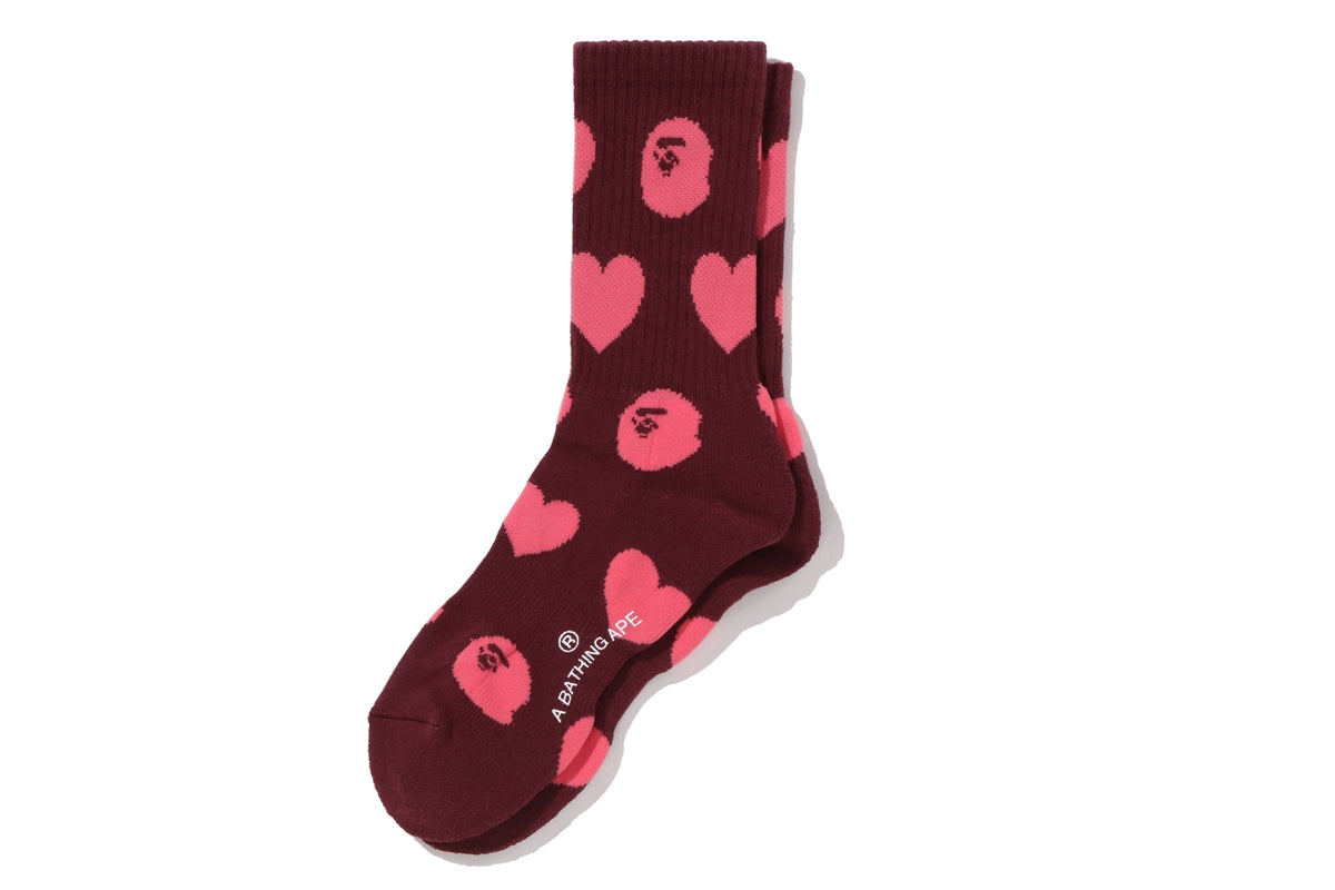I LOVE BAPE MONOGRAM SOCKS LADIES