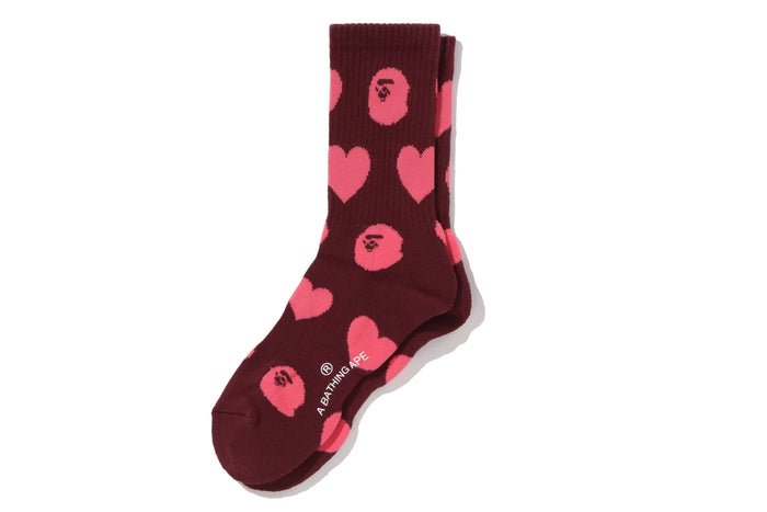 I LOVE BAPE MONOGRAM SOCKS LADIES