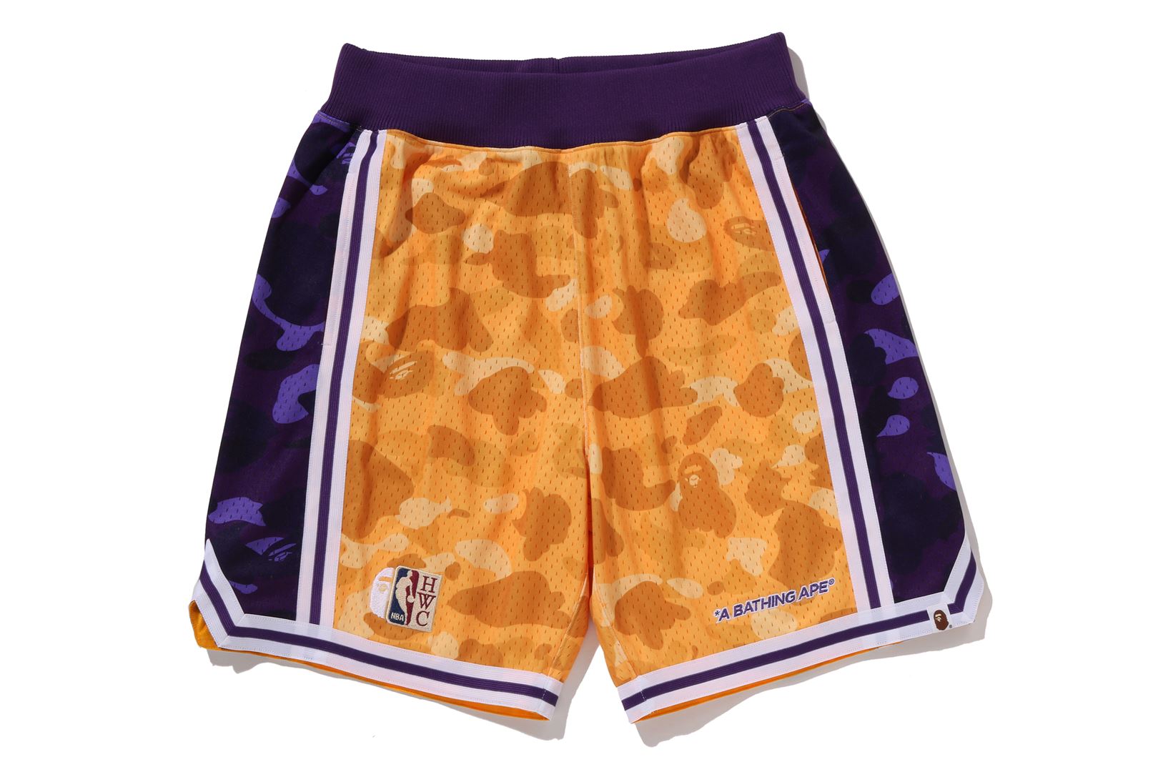 BAPE X M&N NBA - LOS ANGELES LAKERS SWINGMAN SHORTS – eu.bape.com