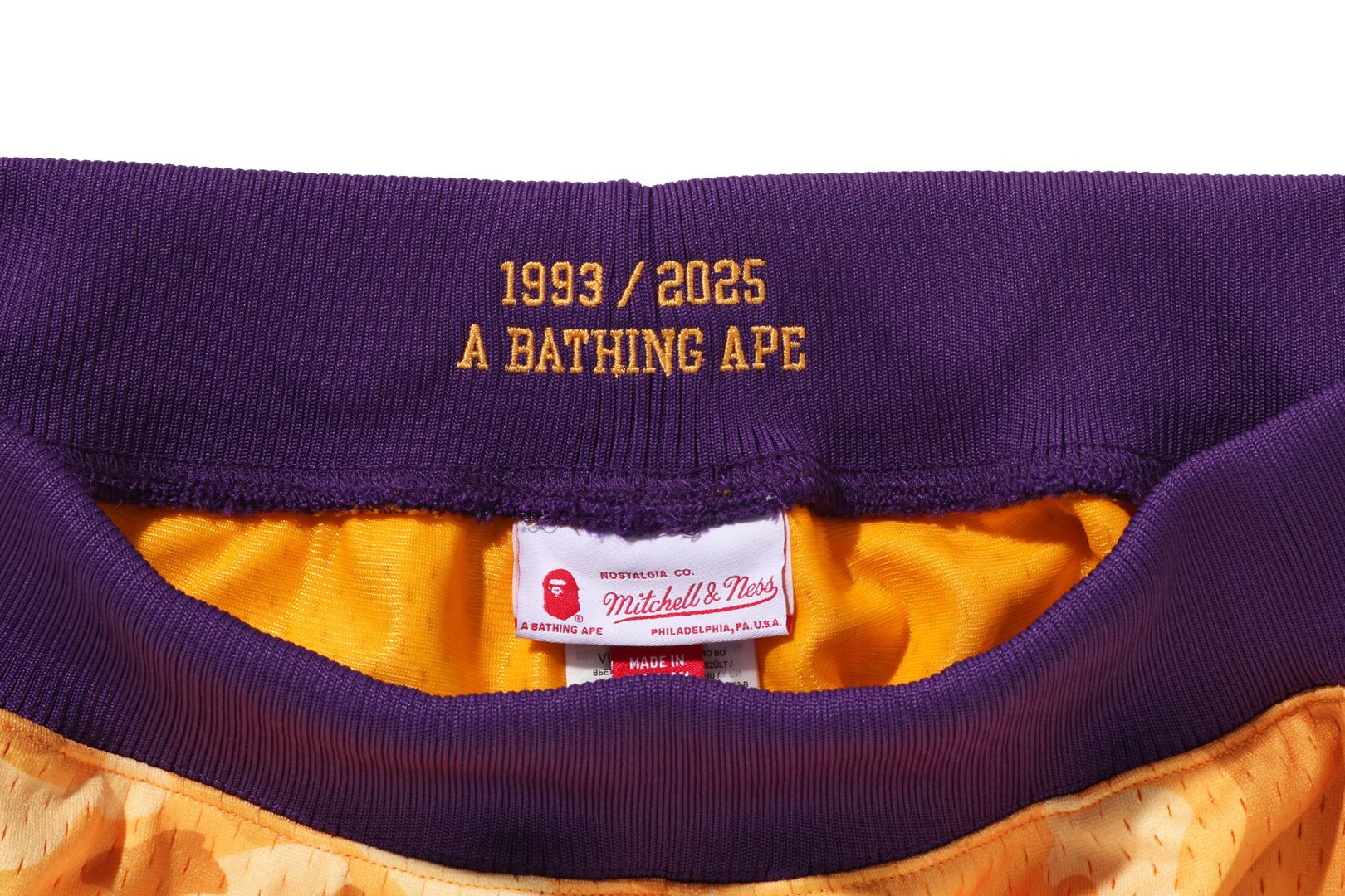 BAPE X M&N NBA - LOS ANGELES LAKERS SWINGMAN SHORTS – eu.bape.com