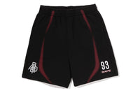 HEAVY WASH HAND DRAW FOOTBALL LOGO RELAXED FIT SWEAT SHORTS