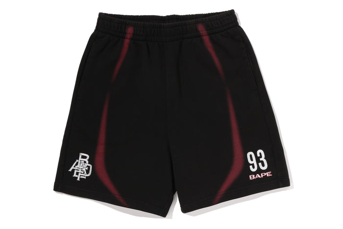 HEAVY WASH HAND DRAW FOOTBALL LOGO RELAXED FIT SWEAT SHORTS