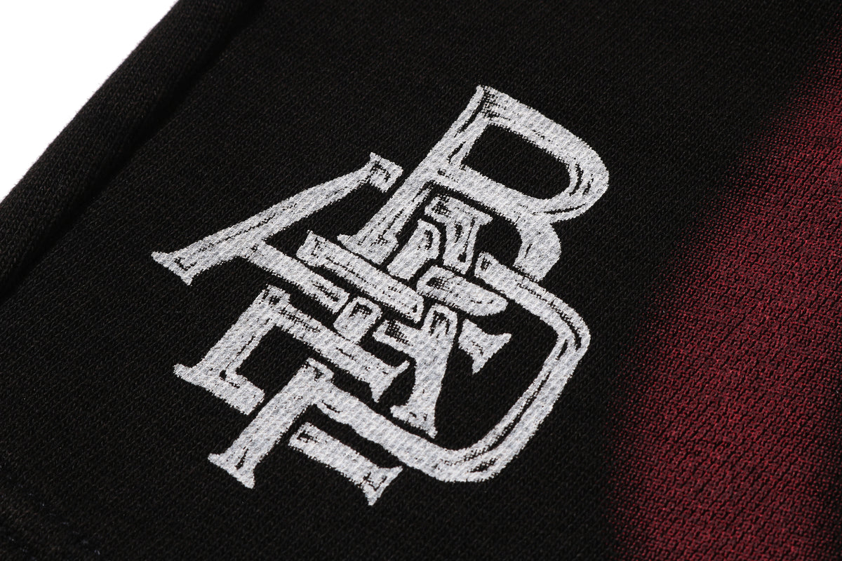 HEAVY WASH HAND DRAW FOOTBALL LOGO RELAXED FIT SWEAT SHORTS